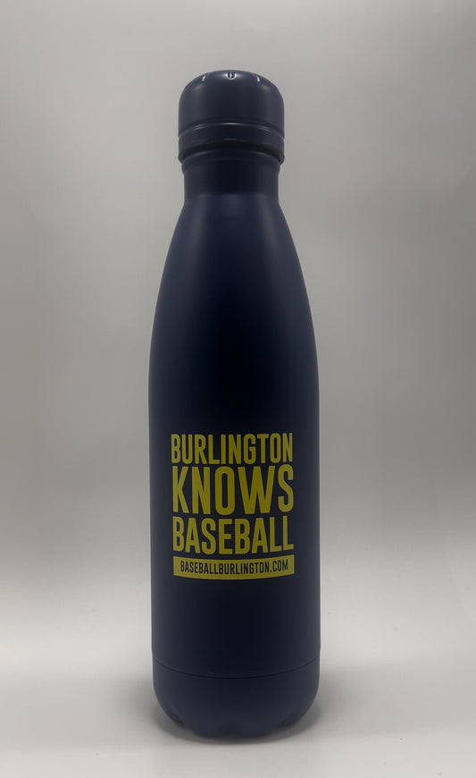 Burlington Knows Baseball Metal Water Bottle