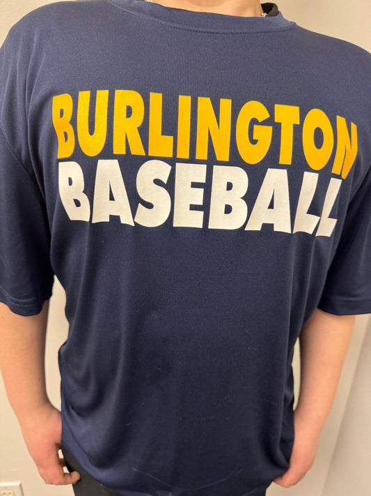 Burlington Baseball Training Shirt Navy Blue
