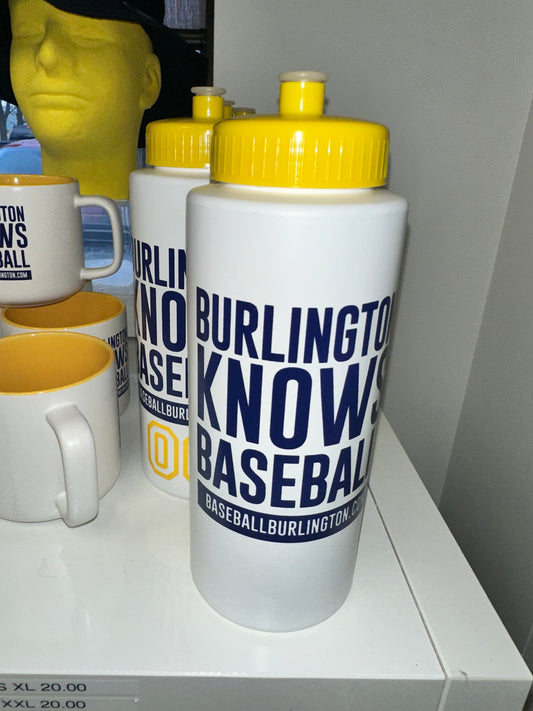 Burlington Knows Baseball Plastic Water Bottle